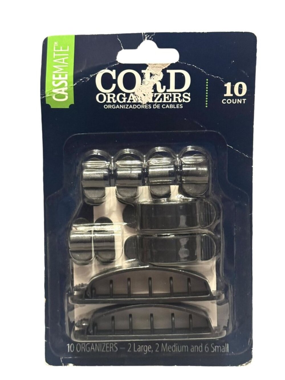 Casemate 10-Count Cord Organizers With Adhesive Backing - 3 Sizes